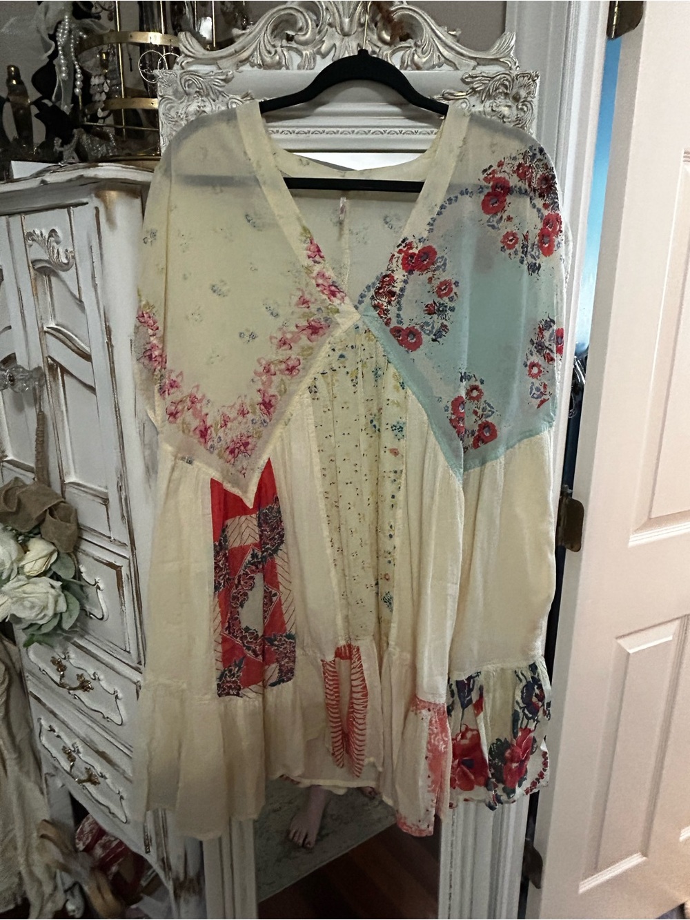 Free people mended with scarves babydoll mini dress large